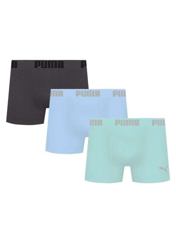 Puma - Kit 3 Cuecas Puma Boxer sem Costura Masculina Multicores