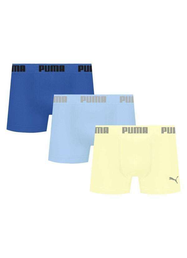 Puma - Kit 3 Cuecas Puma Boxer sem Costura Masculina Multicores
