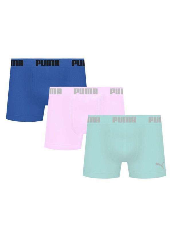 Puma - Kit 3 Cuecas Puma Boxer sem Costura Masculina Multicores