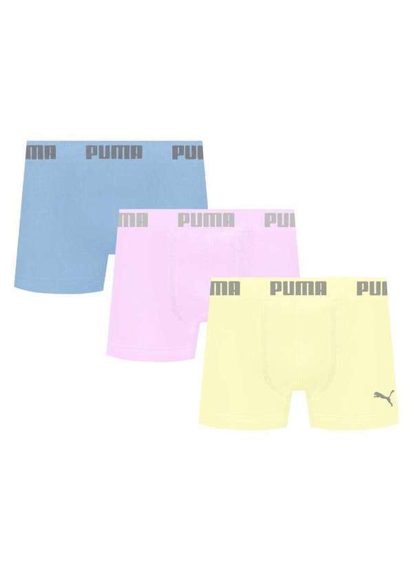 Puma - Kit 3 Cuecas Puma Boxer sem Costura Masculina Multicores