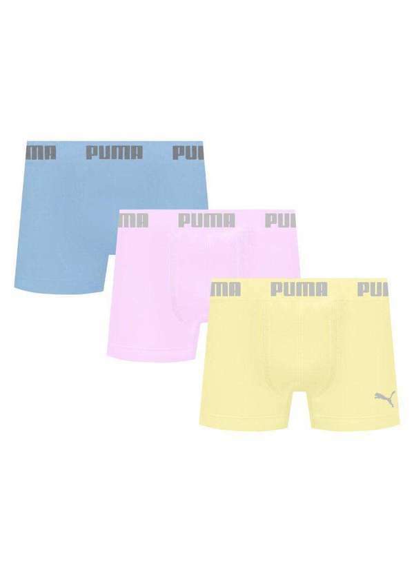 Puma - Kit 3 Cuecas Puma Boxer sem Costura Masculina Multicores