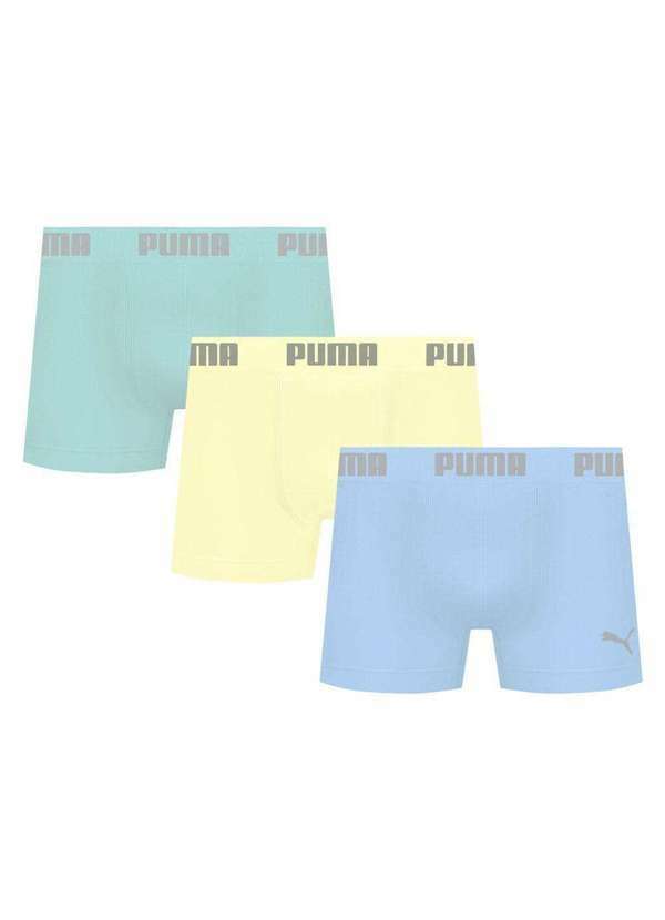 Puma - Kit 3 Cuecas Puma Boxer sem Costura Masculina Multicores