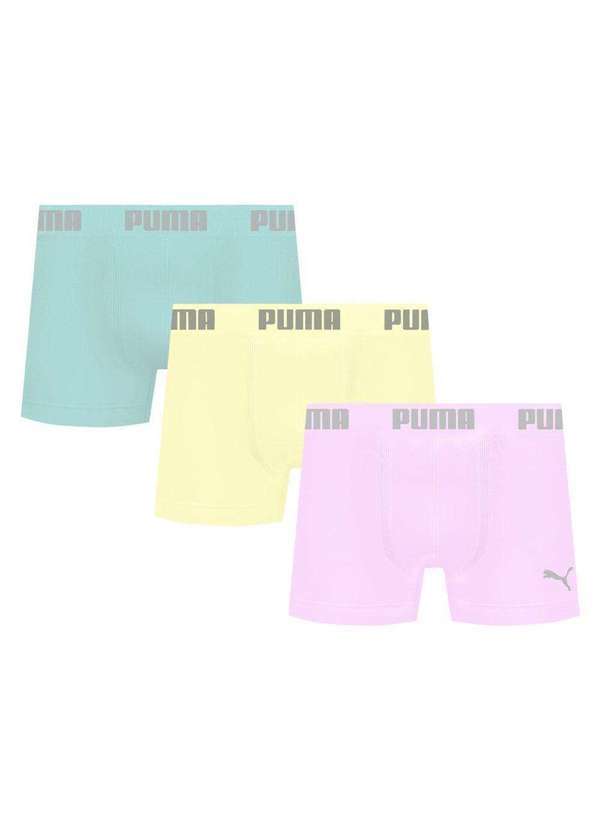 Puma - Kit 3 Cuecas Puma Boxer sem Costura Masculina Multicores