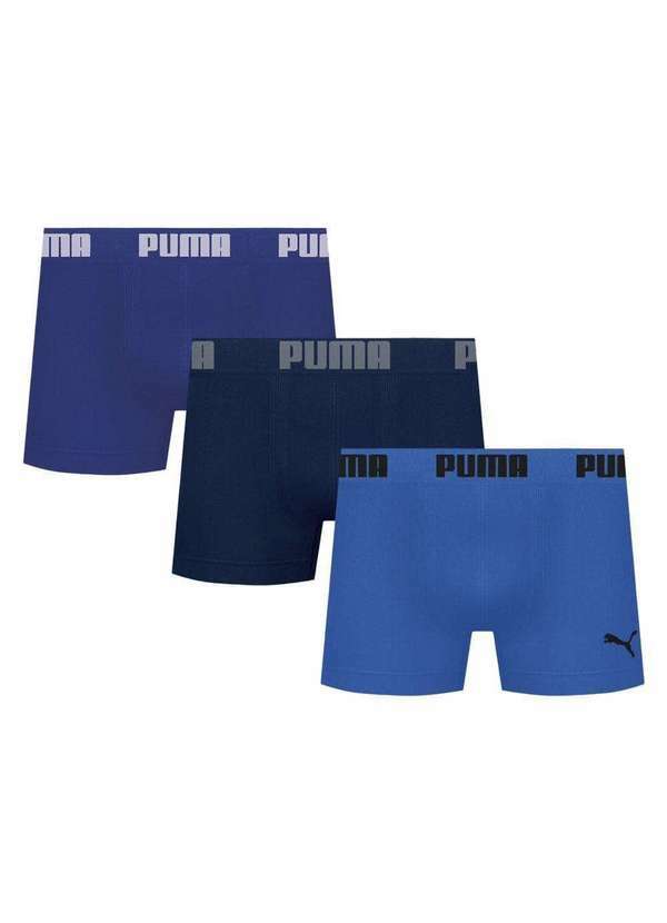 Puma - Kit 3 Cuecas Puma Boxer sem Costura Masculina Multicores