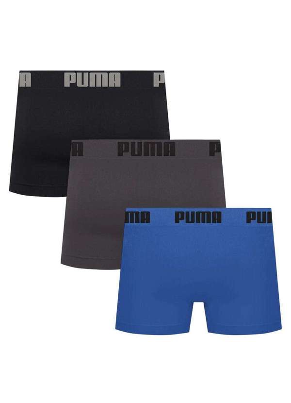 Puma - Kit 3 Cuecas Puma Boxer sem Custura Masculina Cinza 2