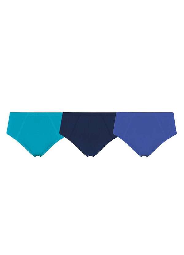 Selene - Kit 3 Cuecas Slip Selene Algodão Infantil Azul 1