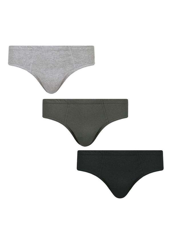 Selene - Kit 3 Cuecas Slip Selene Algodão Juvenil Preto