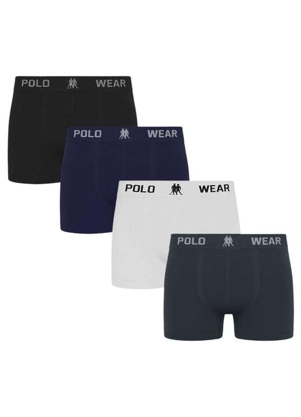 Polo Wear - Kit 4 Cuecas Boxer Polo Wear Masculina Branco 1