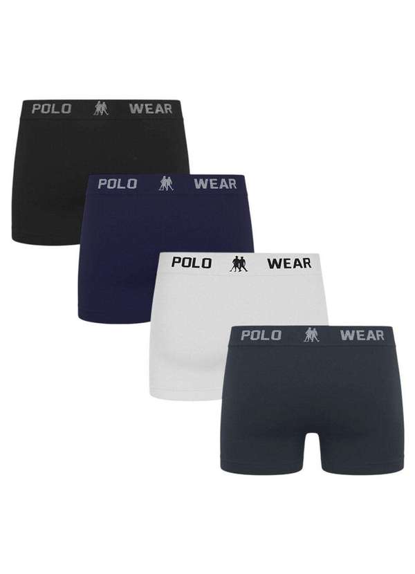 Polo Wear - Kit 4 Cuecas Boxer Polo Wear Masculina Branco 2