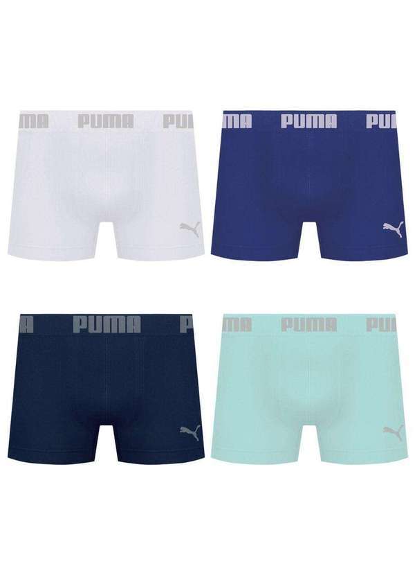 Puma - Kit 4 Cuecas Puma Boxer sem Costura Masculina Multicores