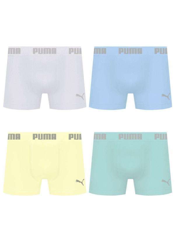 Puma - Kit 4 Cuecas Puma Boxer sem Costura Masculina Multicores