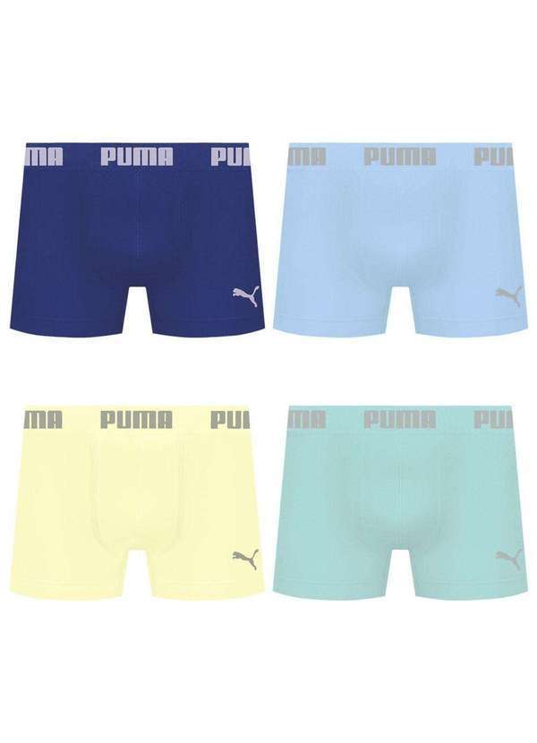 Puma - Kit 4 Cuecas Puma Boxer sem Costura Masculina Multicores