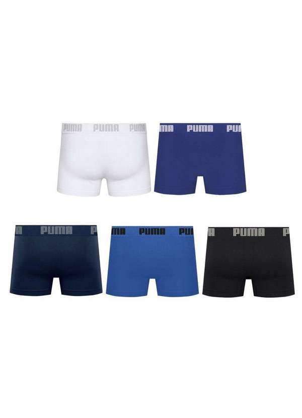 Puma - Kit 5 Cuecas Puma Boxer sem Custura Masculina Preto 2