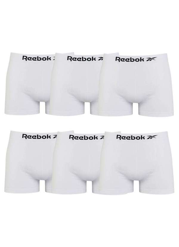 Reebok - Kit 6 Cuecas Boxer Reebok Classic Masculina Branco