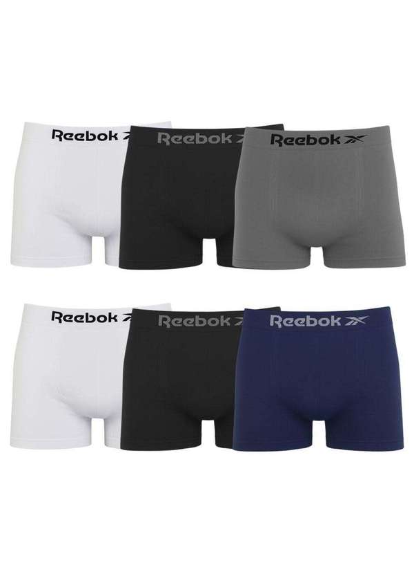 Reebok - Kit 6 Cuecas Boxer Reebok Classic Masculina Preto