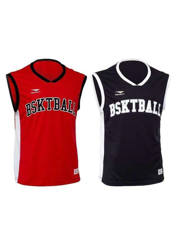 Penalty - Kit 2 Regatas Penalty Basquete 3x3 Pro Masculina Vermelho