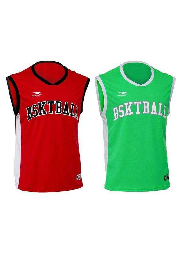 Penalty - Kit 2 Regatas Penalty Basquete 3x3 Pro Masculina Vermelho