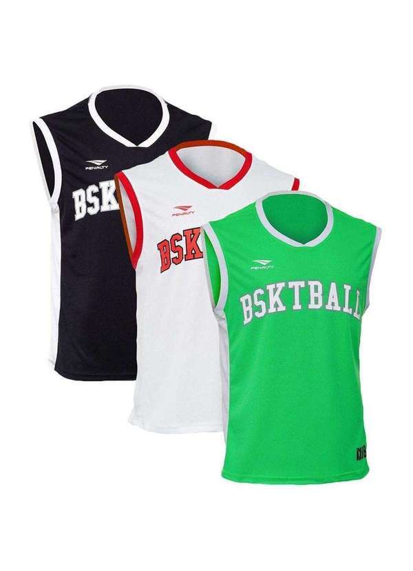 Penalty - Kit 3 Regatas Penalty Basquete 3x3 Pro Masculina Branco