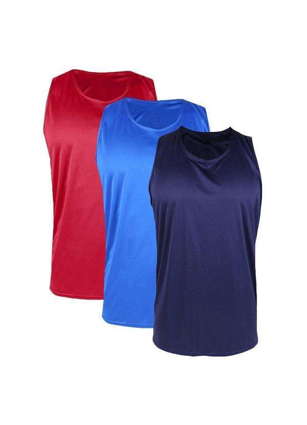 Pmc - Kit 3 Regatas Pmc Básica Masculina Azul