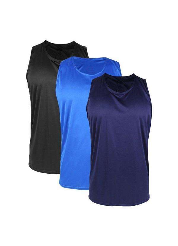 Pmc - Kit 3 Regatas Pmc Básica Masculina Azul