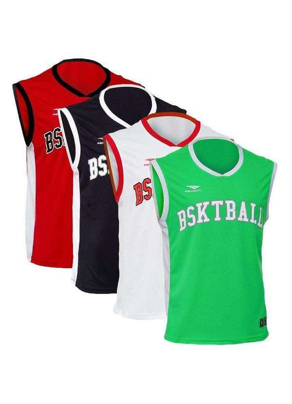 Penalty - Kit 4 Regatas Penalty Basquete 3x3 Pro Masculina Vermelho