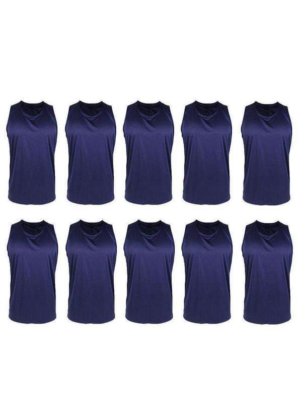 Pmc - Kit Atacado 10 Regatas Pmc Básica Masculina Azul