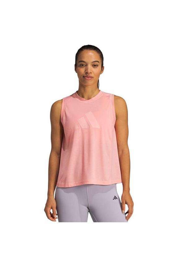 Adidas - Regata Cropped Adidas Essentials Logo Feminina Rosa