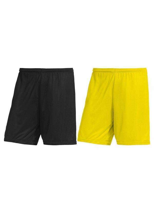 Pmc - Kit 2 Calções Pmc Futebol Masculino Preto