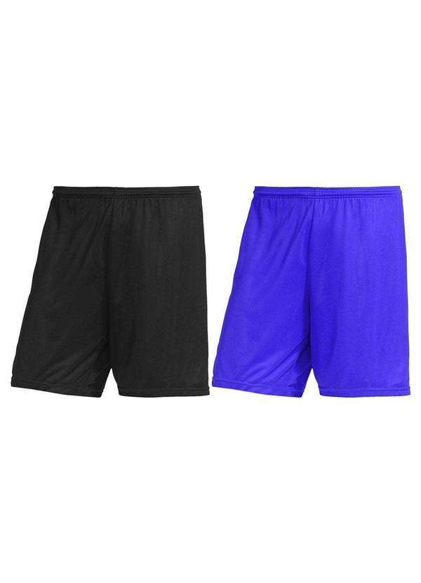 Pmc - Kit 2 Calções Pmc Futebol Masculino Preto
