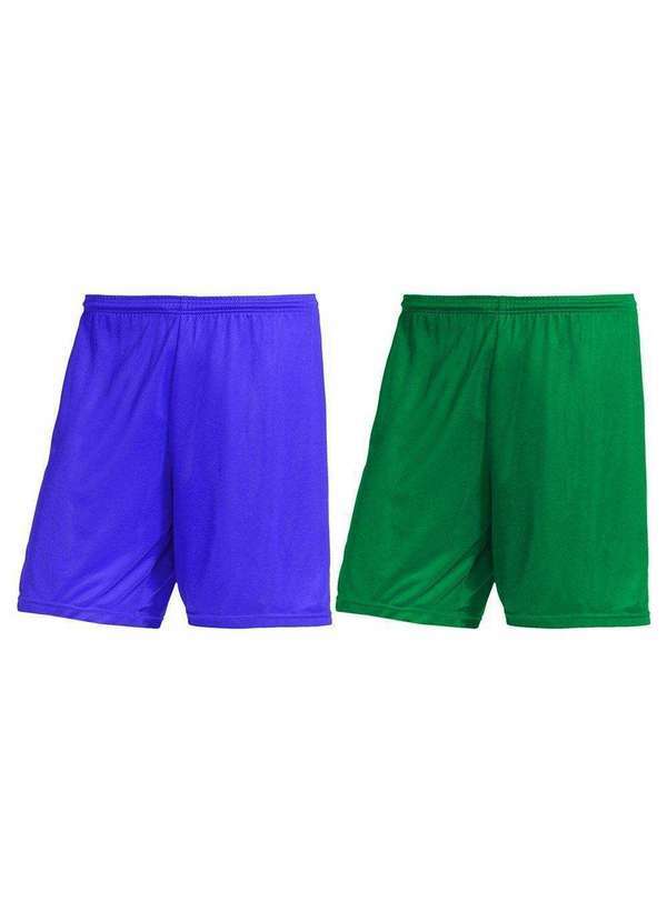 Pmc - Kit 2 Calções Pmc Futebol Masculino Verde