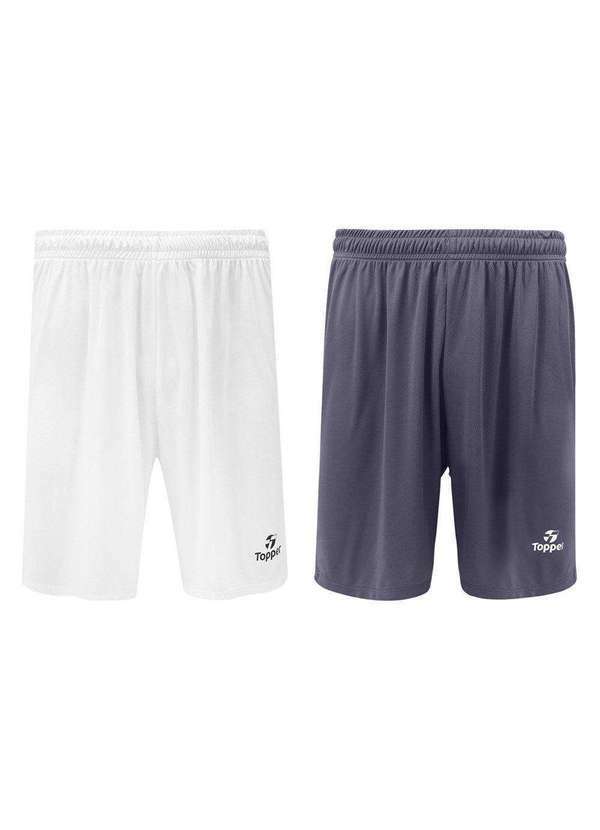 Topper - Kit 2 Calções Topper Classic New Masculino Branco 1