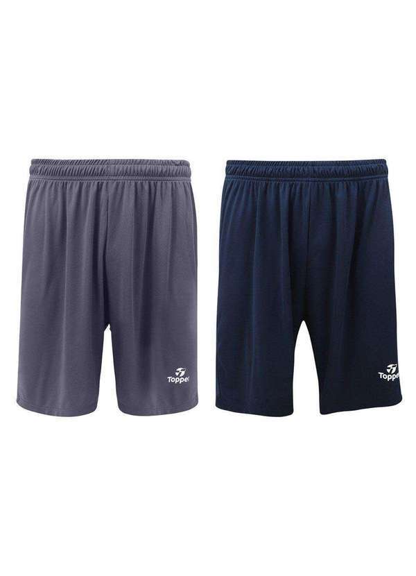 Topper - Kit 2 Calções Topper Classic New Masculino Cinza