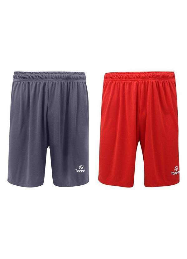 Topper - Kit 2 Calções Topper Classic New Masculino Cinza