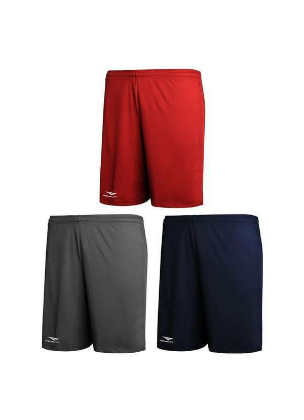 Penalty - Kit 3 Calções Penalty X Plus Size Masculino Vermelho