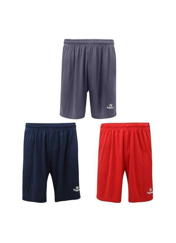 Topper - Kit 3 Calções Topper Classic New Masculino Cinza