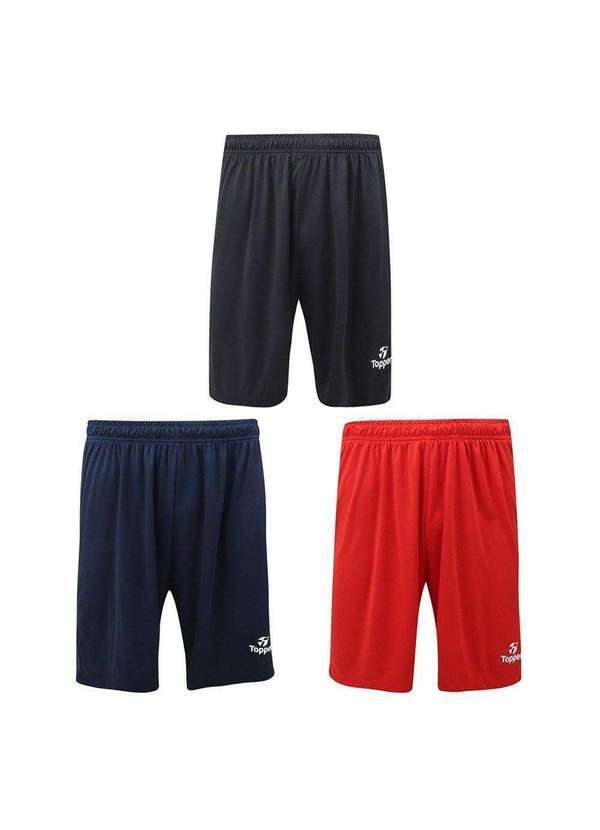Topper - Kit 3 Calções Topper Classic New Masculino Preto
