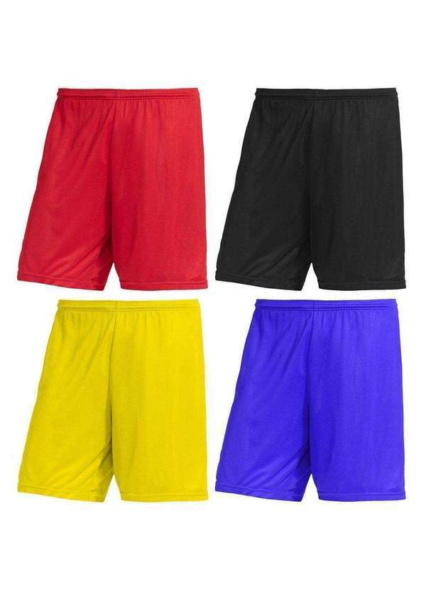Pmc - Kit 4 Calções Pmc Futebol Masculino Azul