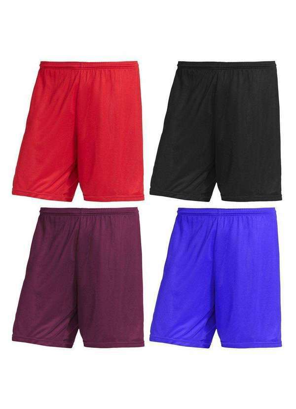 Pmc - Kit 4 Calções Pmc Futebol Masculino Azul