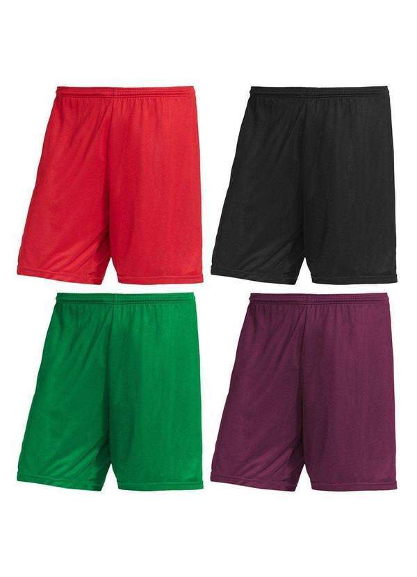 Pmc - Kit 4 Calções Pmc Futebol Masculino Verde