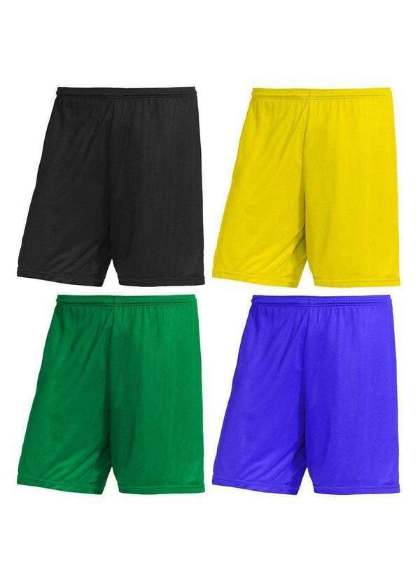 Pmc - Kit 4 Calções Pmc Futebol Masculino Verde