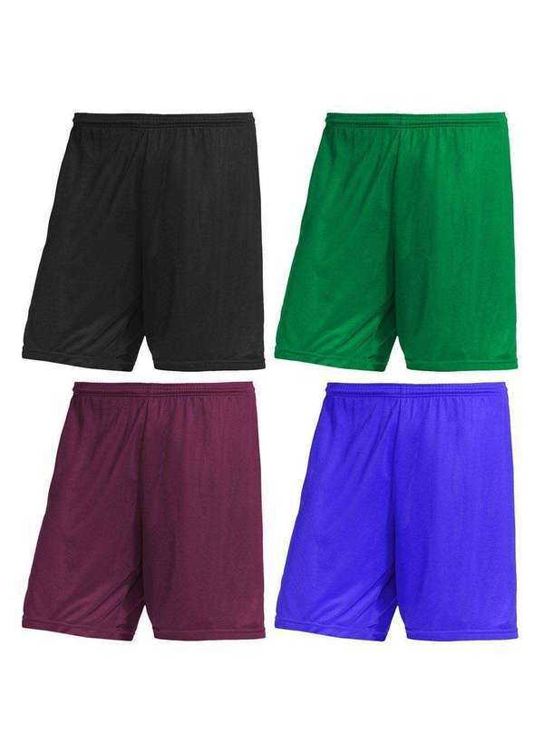 Pmc - Kit 4 Calções Pmc Futebol Masculino Verde