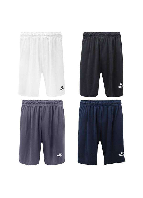 Topper - Kit 4 Calções Topper Classic New Masculino Branco