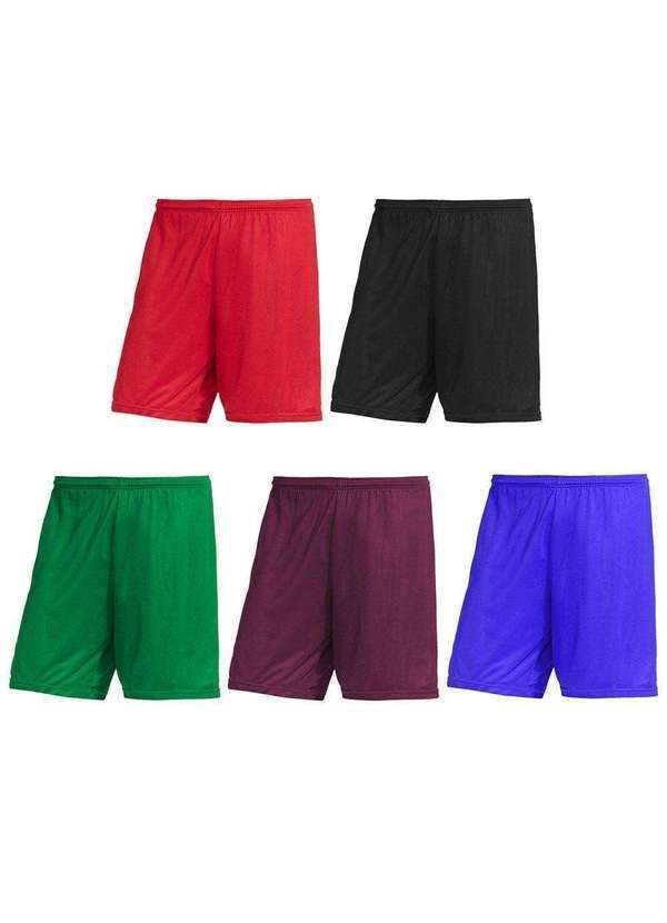 Pmc - Kit 5 Calções Pmc Futebol Masculino Verde