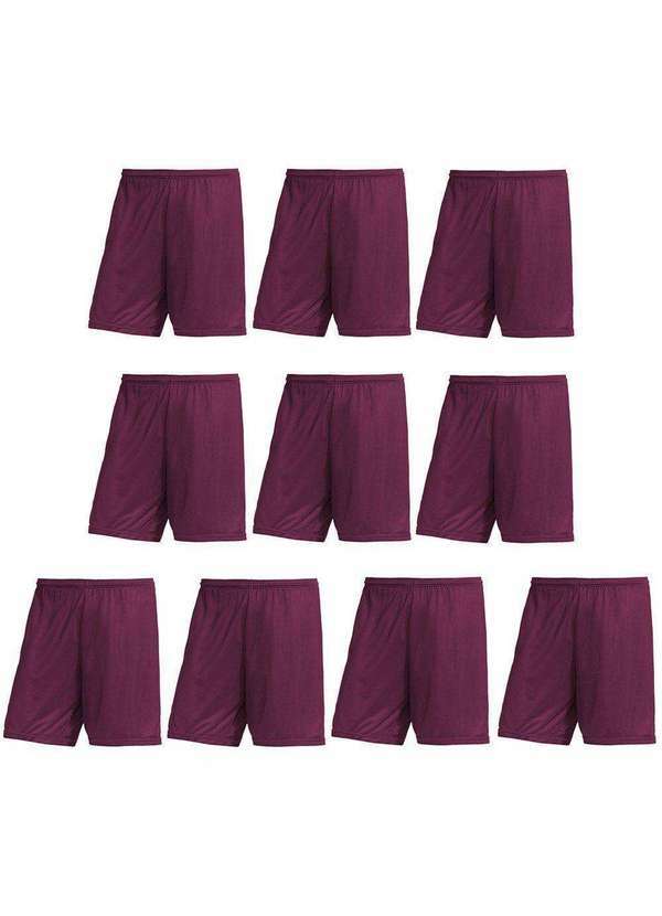Pmc - Kit Atacado 10 Calções Pmc Futebol Plus Size Masculino Roxo