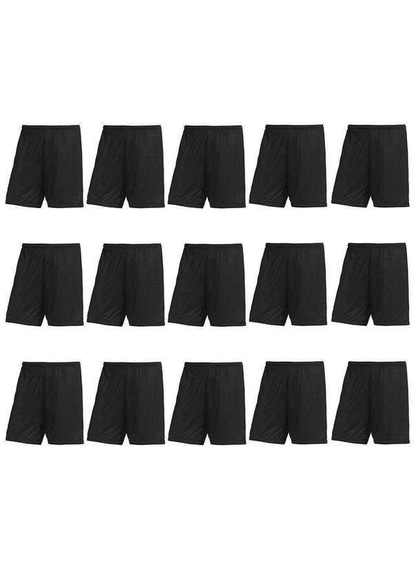 Pmc - Kit Atacado 15 Calções Pmc Futebol Masculino Preto