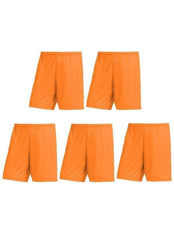 Pmc - Kit Atacado 5 Calções Pmc Futebol Plus Size Masculino Laranja