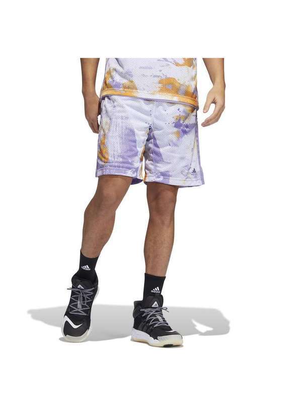 Adidas - Short Adidas Allover Print Basketball Masculino Branco