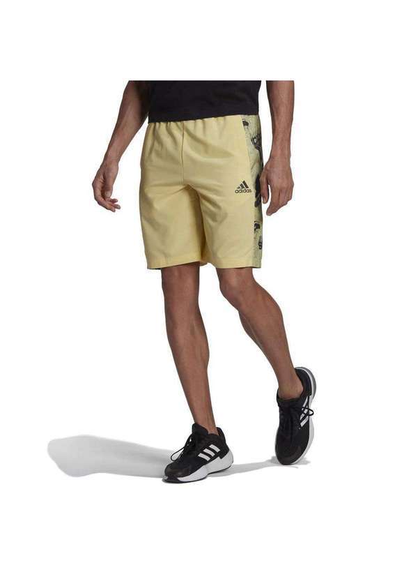 Adidas - Short Adidas Brand Love Masculino Amarelo
