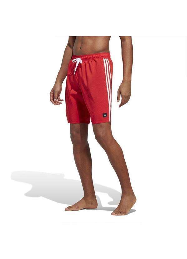 Adidas - Short de Natação Adidas Classic 3-Stripes Masculino Vermelho