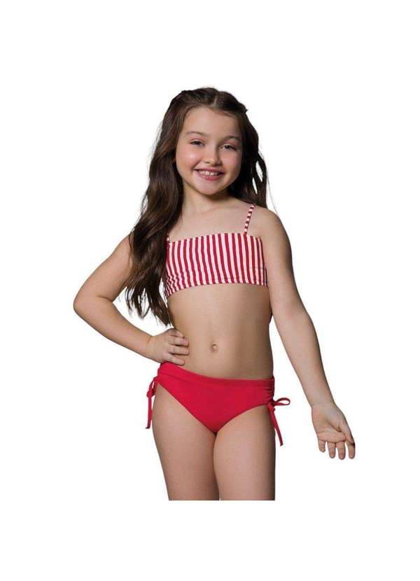 Selene - Biquíni Selene Top e Calcinha Básico Juvenil Vermelho